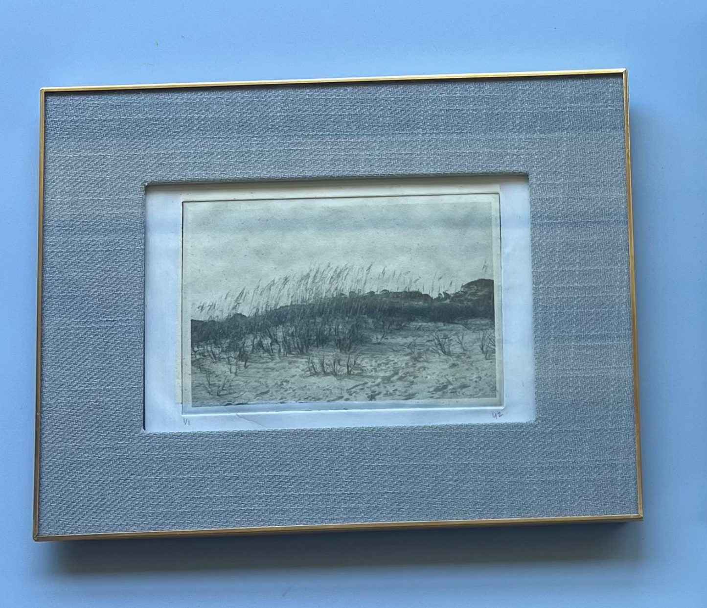 Linen Blue Frame 30A Dunes (chine-collé version)