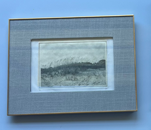 Linen Blue Frame 30A Dunes (chine-collé version)
