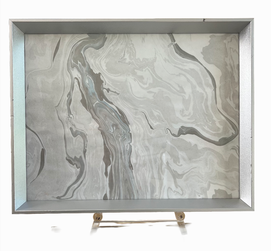 Suminagashi Silver Frame