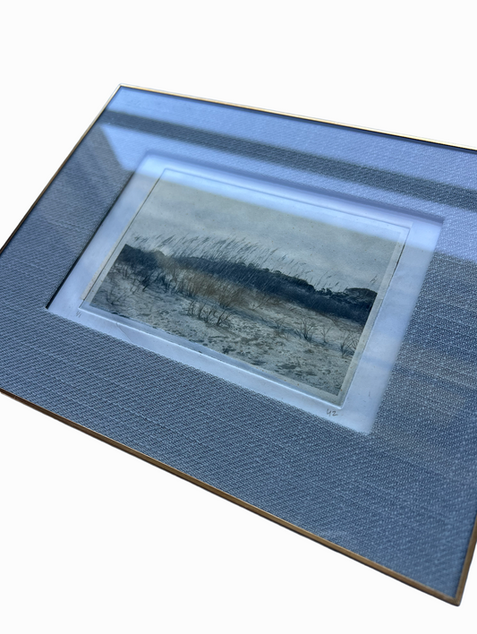 Linen Blue Frame 30A Dunes (chine-collé version)