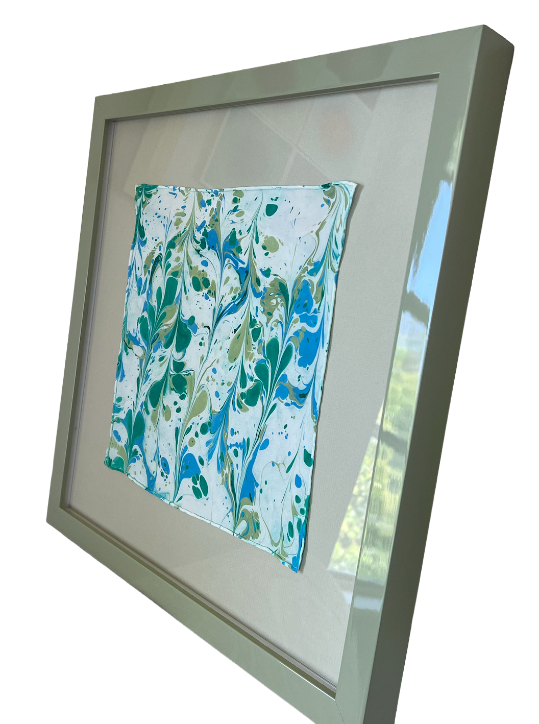 Marbled Scarf Green Gloss Frame